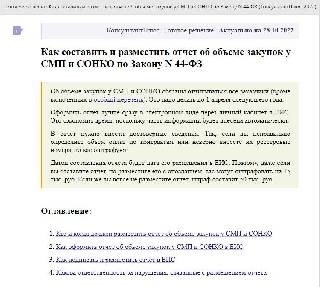 Руководство КонсультантПлюс: советы по созданию доклада о закупках у субъектов малого и среднего предпринимательства