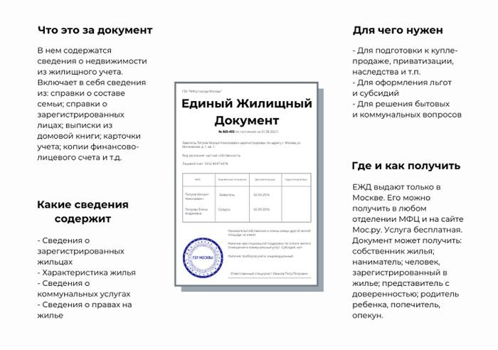 Графическое представление информации о Едином Жилищном Документе.