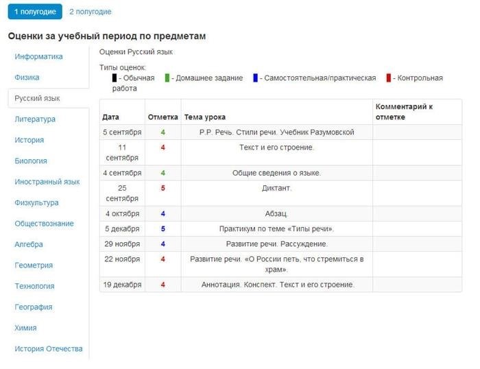 Как осуществить просмотр оценок в электронном журнале?