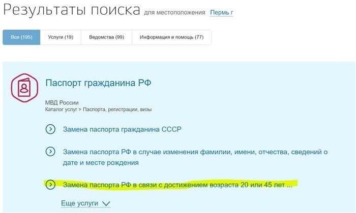 поиск информации на портале государственных услуг